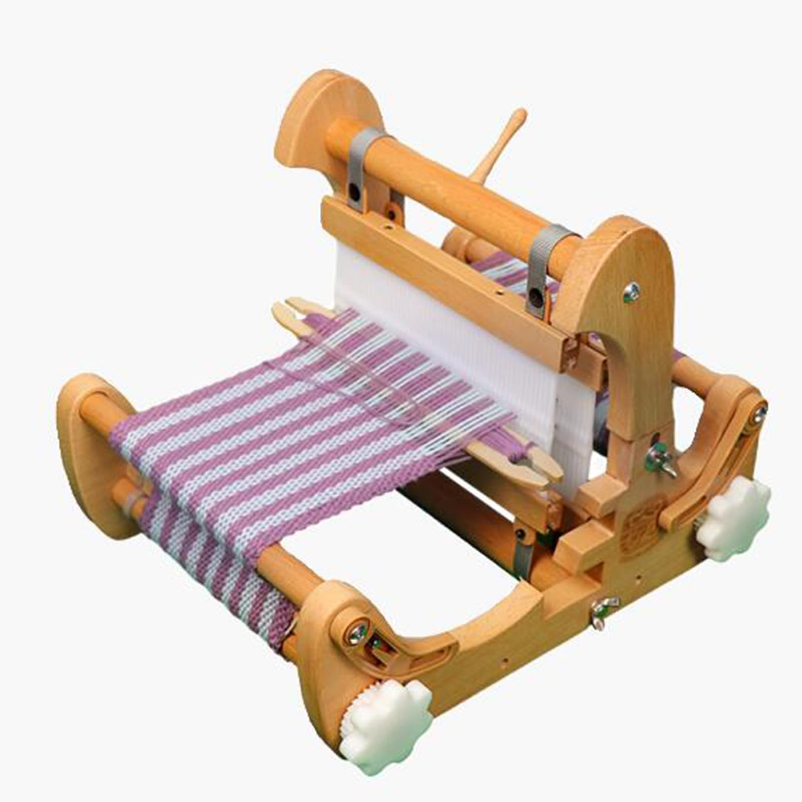 oiakus Foldable Wooden Weaving Loom, Desktop Hand Weaving Machine, DIY Hand-Knitting Weaving Machine, Weaving Width 20cm, Adjustable Density, for Beginners, Craft Artist