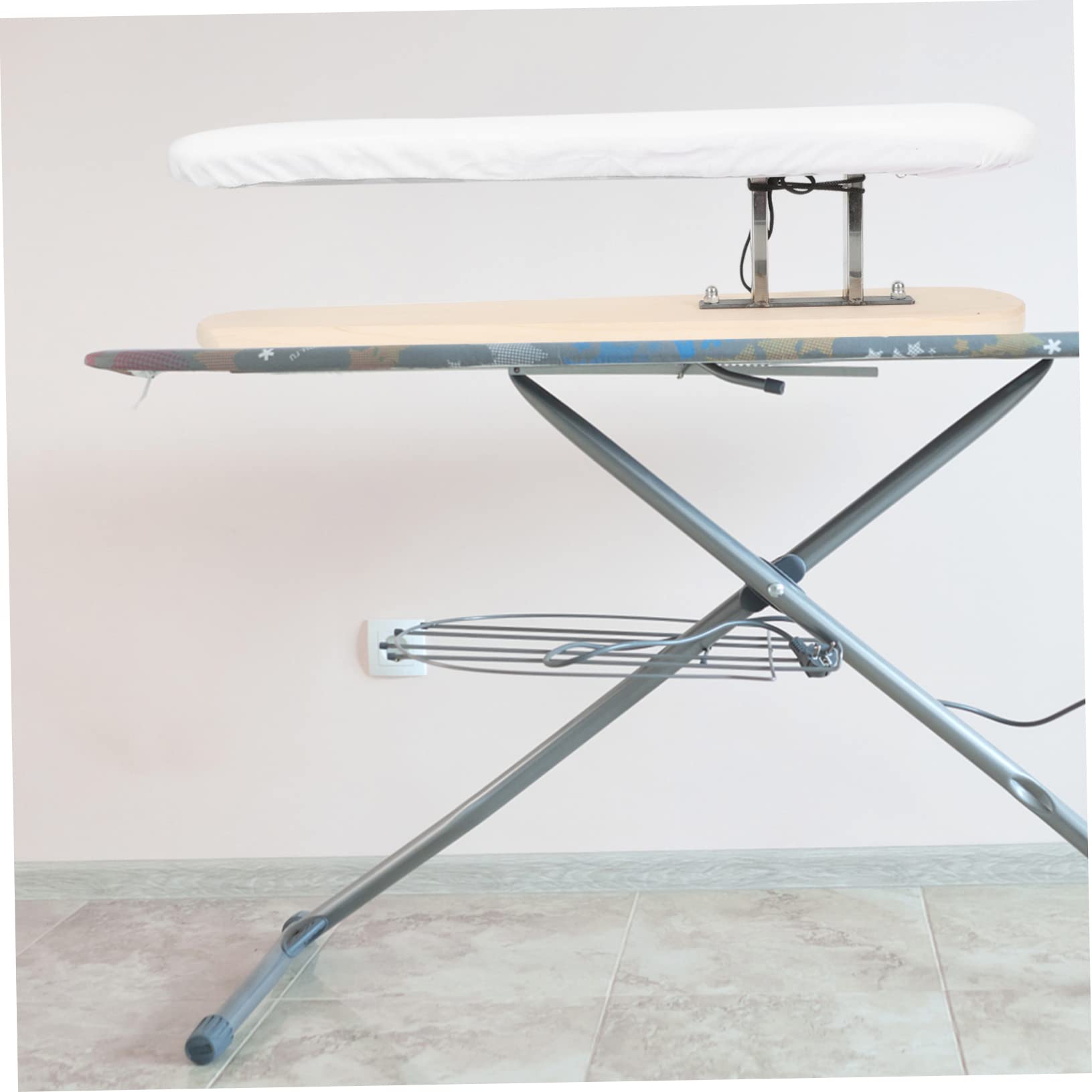 Amosfun Tavola da Stiro in Legno Bianco Copriasse da Stiro Portatile Comoda per Stirare Camicie e Piccoli Indumenti
