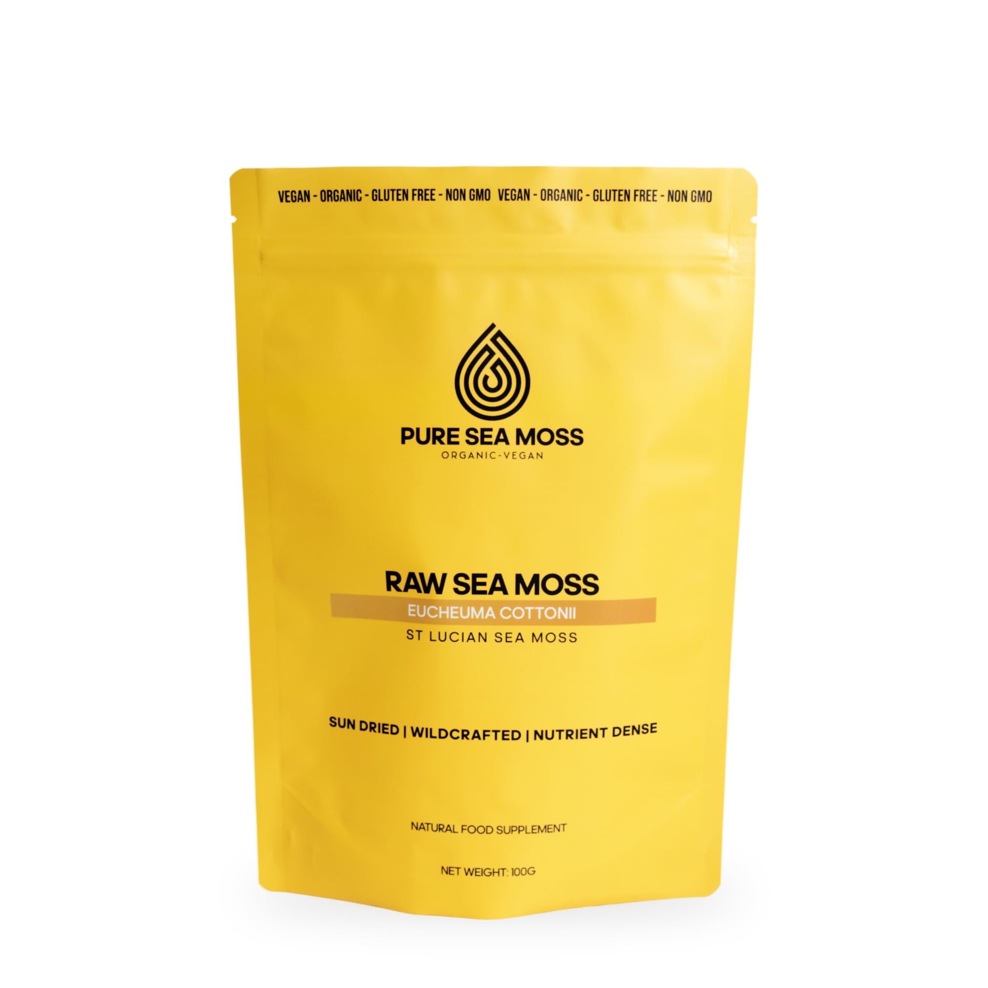 Raw Organic Wildcrafted Sea Moss | 100G | Eucheuma Cottonii | St Lucia | Pure Sea Moss UK