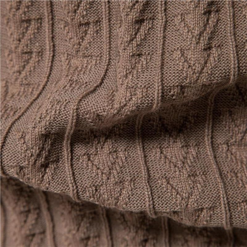 Men's Knit Sweater High Neck Men Knitted Business Sweaters Gray