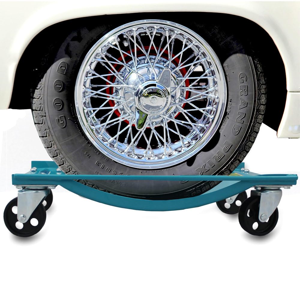 BITUXX® 4 Stück Rangierhilfe für PKW Auto Rangierroller Rangierheber Wagenheber Roller Belastbar bis 450 kg pro Rangierroller