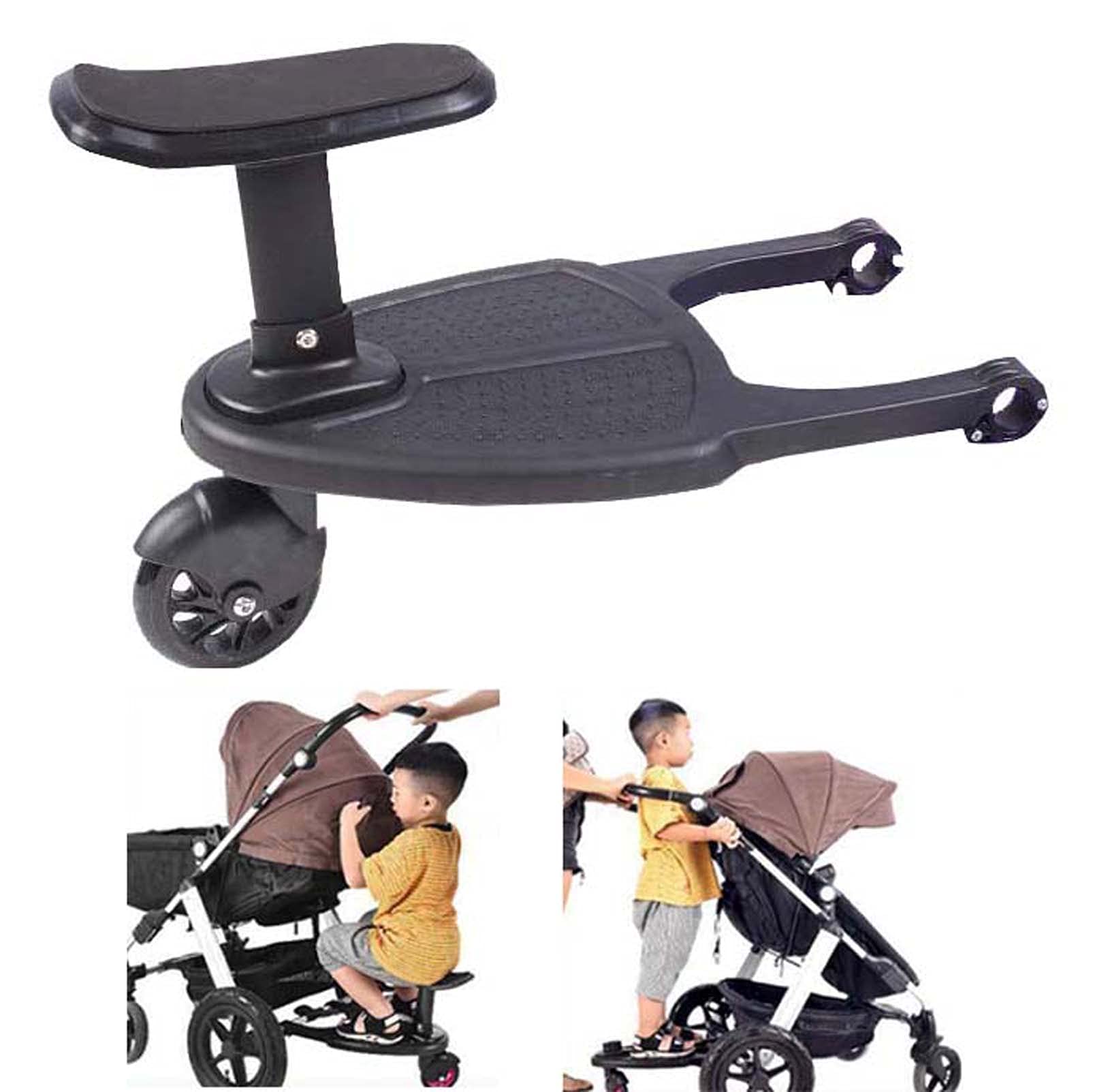 Tabla universal 2 en 1 para cochecito con asiento extraíble, suspensión completa, compatible con varios modelos de cochecito, color negro