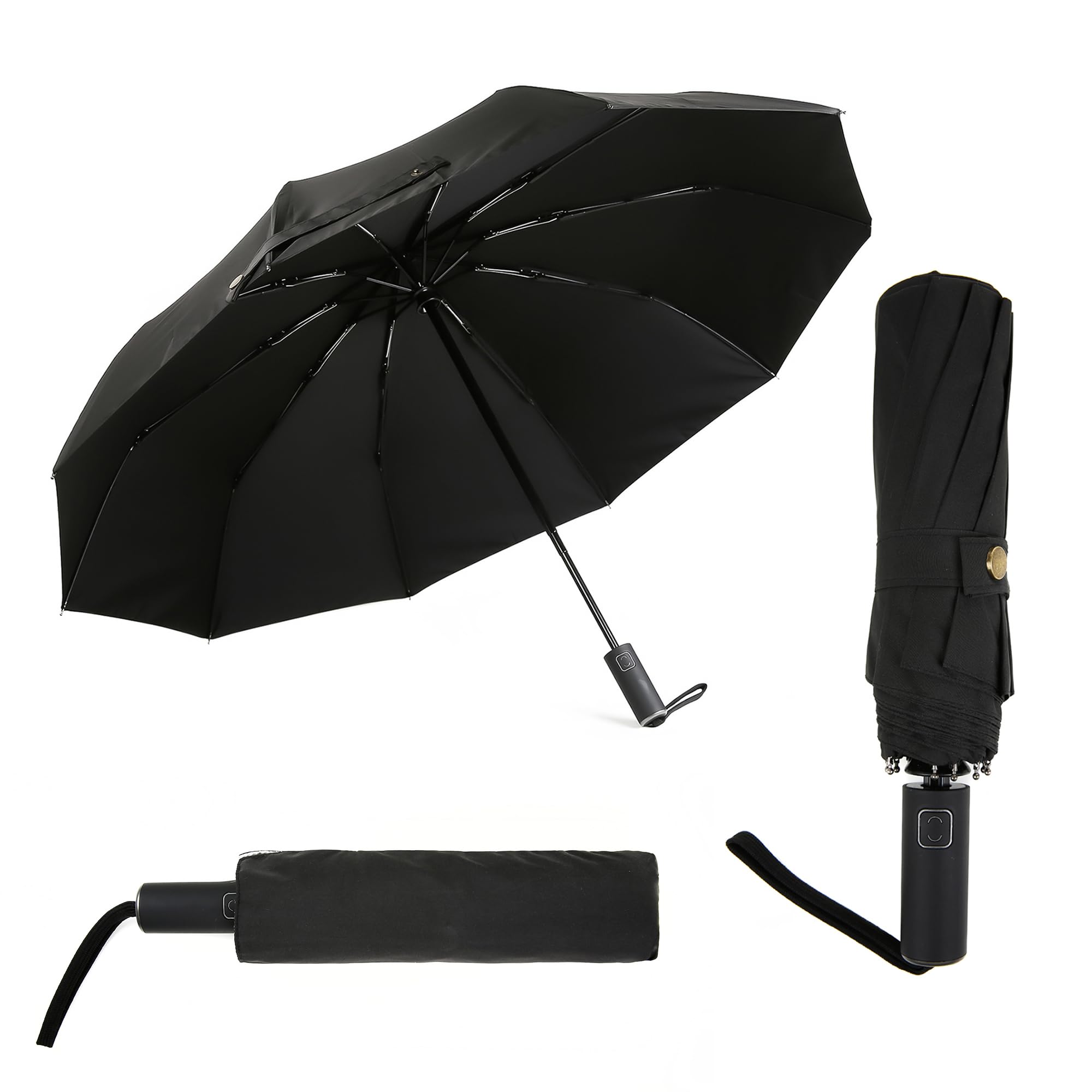 Folding Umbrella Portable Windproof Automatic Compact Umbrella Strong Frame for Travel Water Resistance Luxury and Classic
