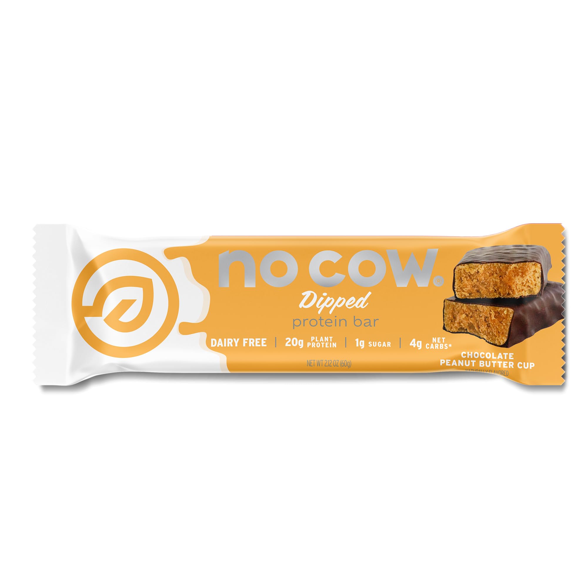No Cow Chocolate Peanut Butter Cup Vegan Protein Bars, 1 Bar