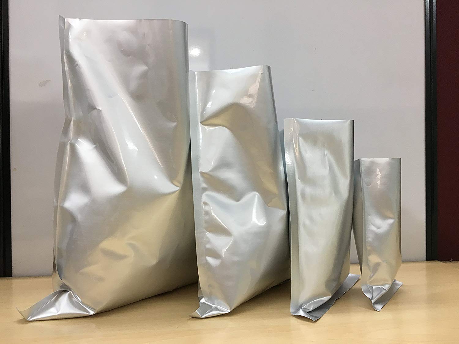 Amit Marketing Silver Foil Bag - 1 KG I Aluminium Plastic Pouches I Packaging Metalized Hot/Dry Foods I Parcel Bags I Biryani Pouch I Multipurpose Packet for Tea, Coffee, grocery I Pack Of 100 Pcs 2