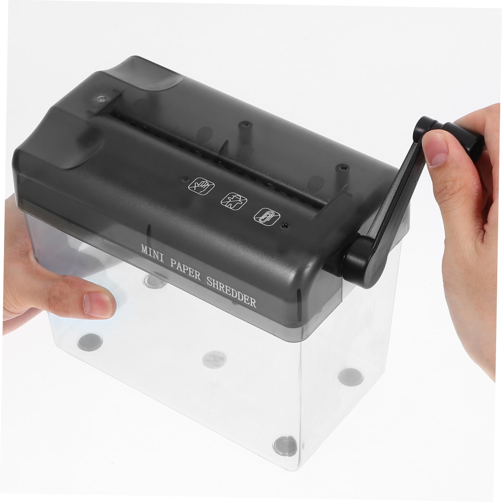 Destructeur de Documents Manuel Portable et Inoxydable Broyeur Papier Main Compact pour Bureau École et Usage Domestique
