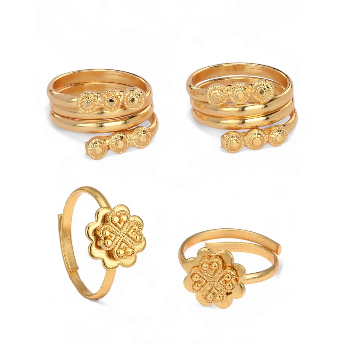 AanyaCentric Combo of 2 Pair Gold-Plated Toe Rings Adjustable, Traditional & Fashion Accessories (B0D39ZPDFG) Amazon Price History, Amazon Price Tracker