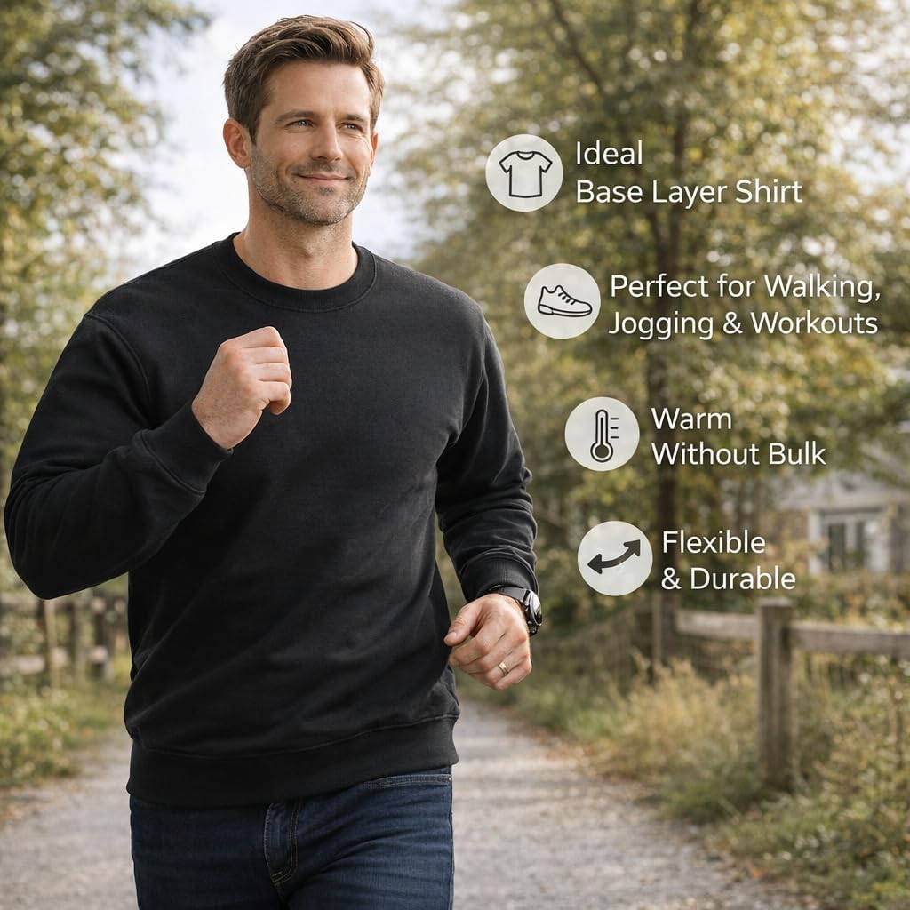 BILLIONHATS Mens Crewneck Sweatshirts in Bulk, Cotton, Wholesale Screenprinting Sweat Shirts For Men, Layer Shirt - Image 5