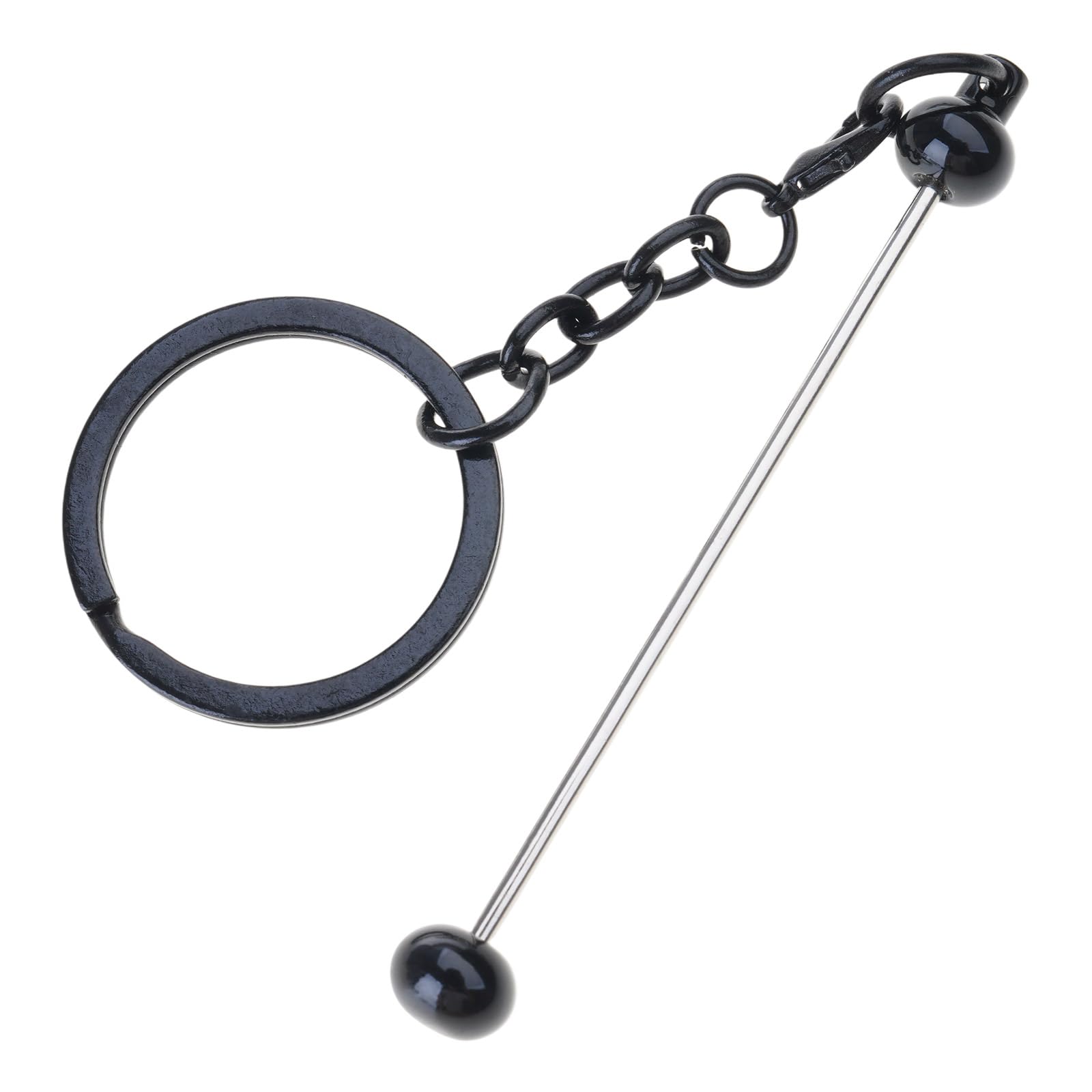 Tsophreniq 10Pcs Metal Beadable Keyring Charm Beading Keychain Pendants Keyring Accessory for Bag Purse Charm Stocking Fillers Keychain Craft Supplies