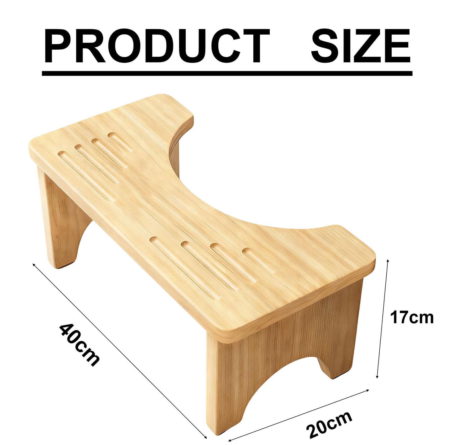 Sgabello per WC in Legno, Sgabello Pieghevole per Bagno, Sgabello per WC in Bambù per Adulti, Poggiapiedi, per Gonfiore Addominale, Migliora la Postura, Stitichezza, Emorroidi e Sindrome