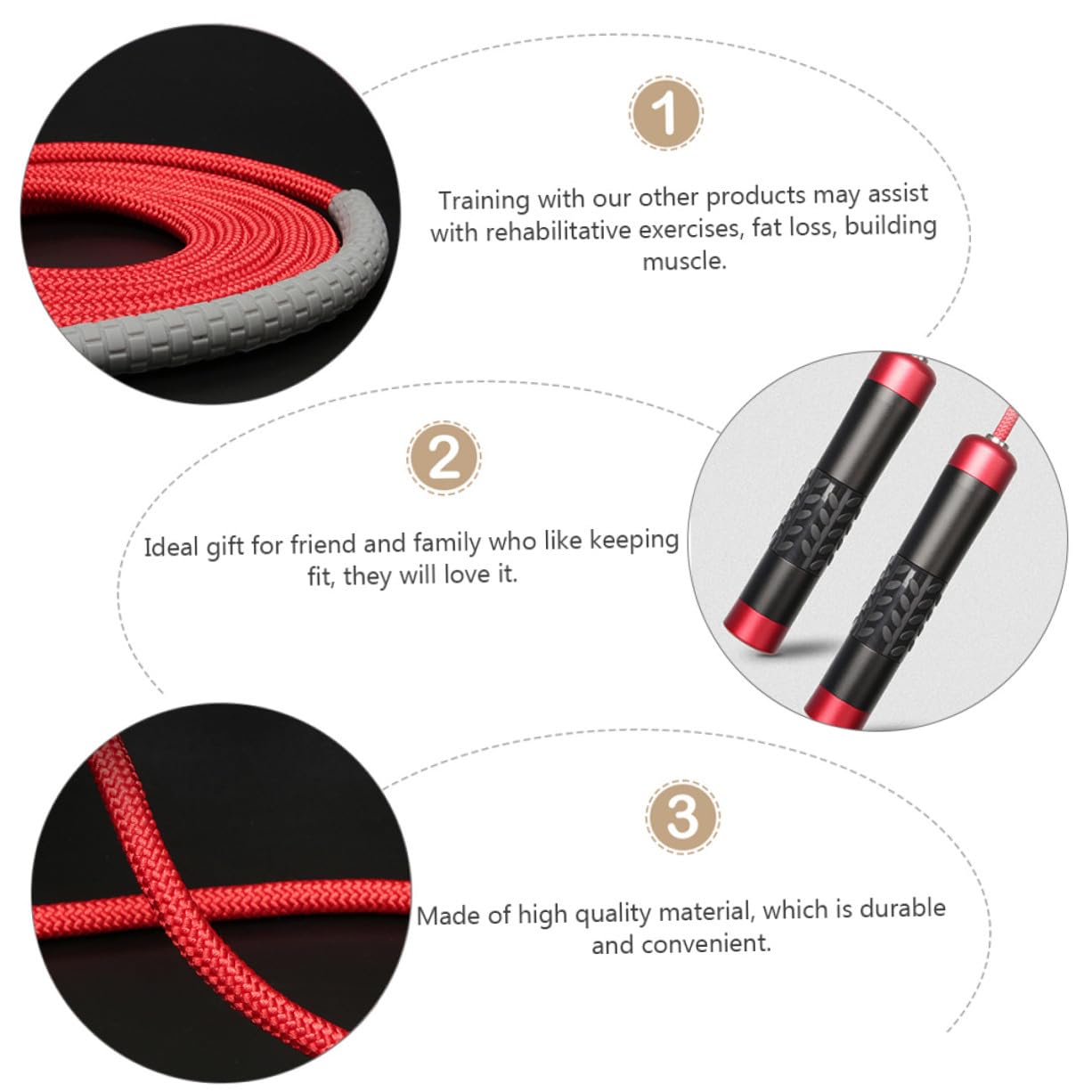 Corde à Sauter Lestée avec Roulement Métallique pour Fitness Corde de Saut Résistante et Adaptée Hommes Femmes pour Entraînement Salle de Sport