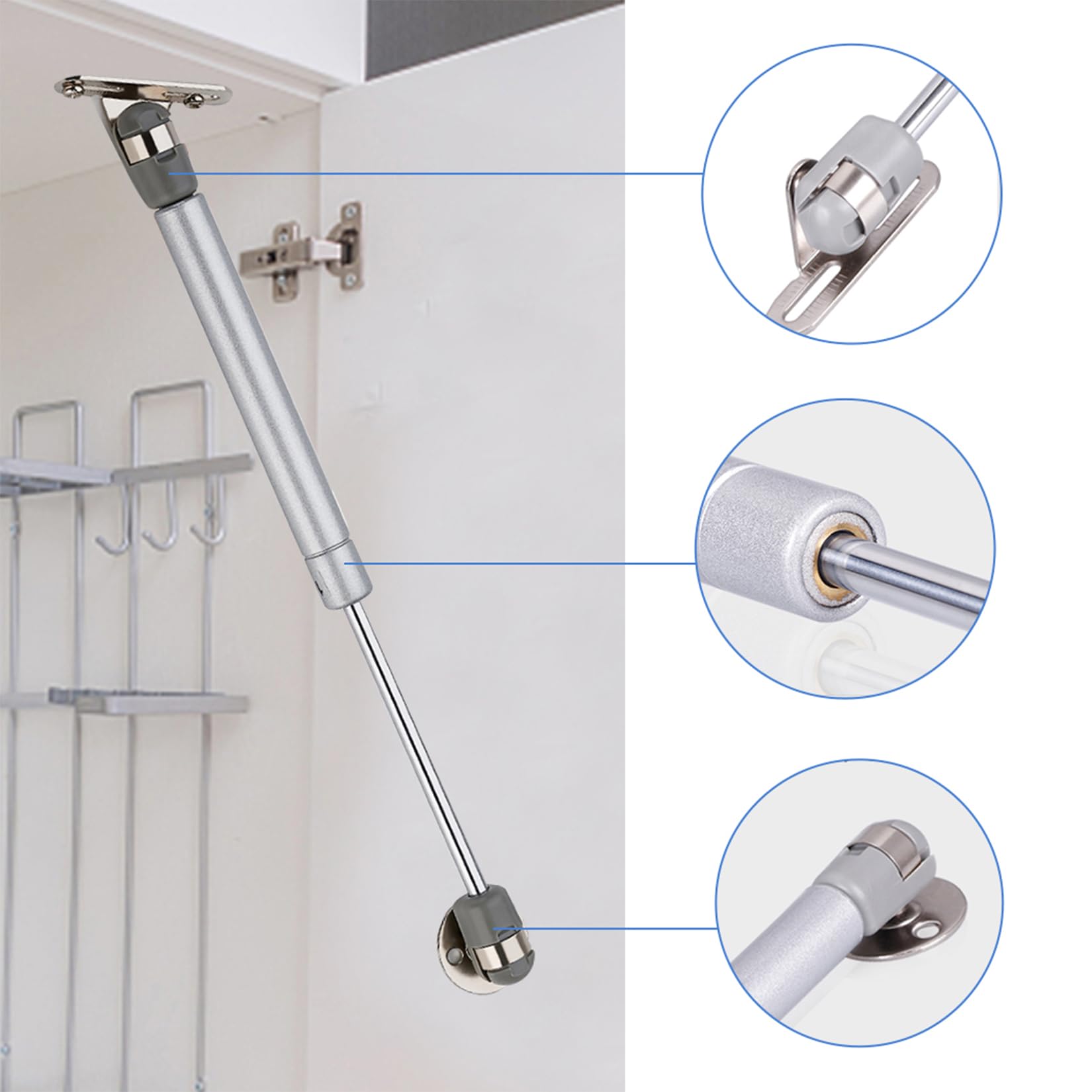 4 Piezas 120N/12 KgPistones A Gas Muebles Cocina Amortiguador Puertas Elevables 270mm Bisagras