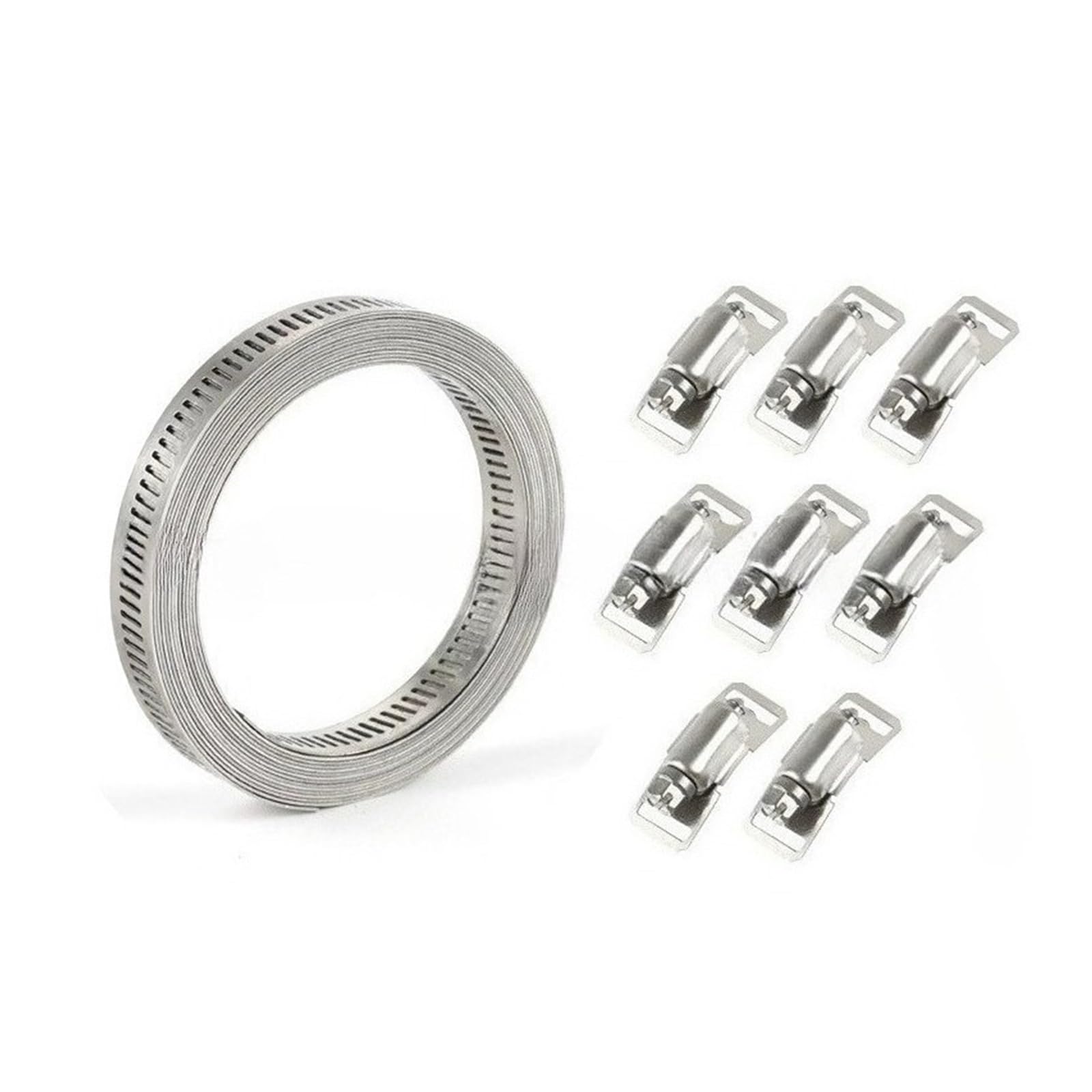 2set Adjustable Large Hose Clamps Worm Gear Stainless Steel Clamp with Fasteners Band for Tube(5M)