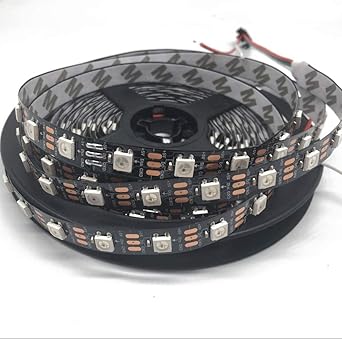 protium Dream Color Pixel Light Strip, Black PCB, WS2812B, Each LED Have Built in IC, 5V, IP20 Non-Waterproof, 60 LED/m (5-Meter) ICRGB28126