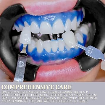 4pcs Dental Retractor Plastic T-Shape Orthodontic Intraoral Mouth Opener Cheek Retractors for Teeth Whitening Tool Kit (Black)