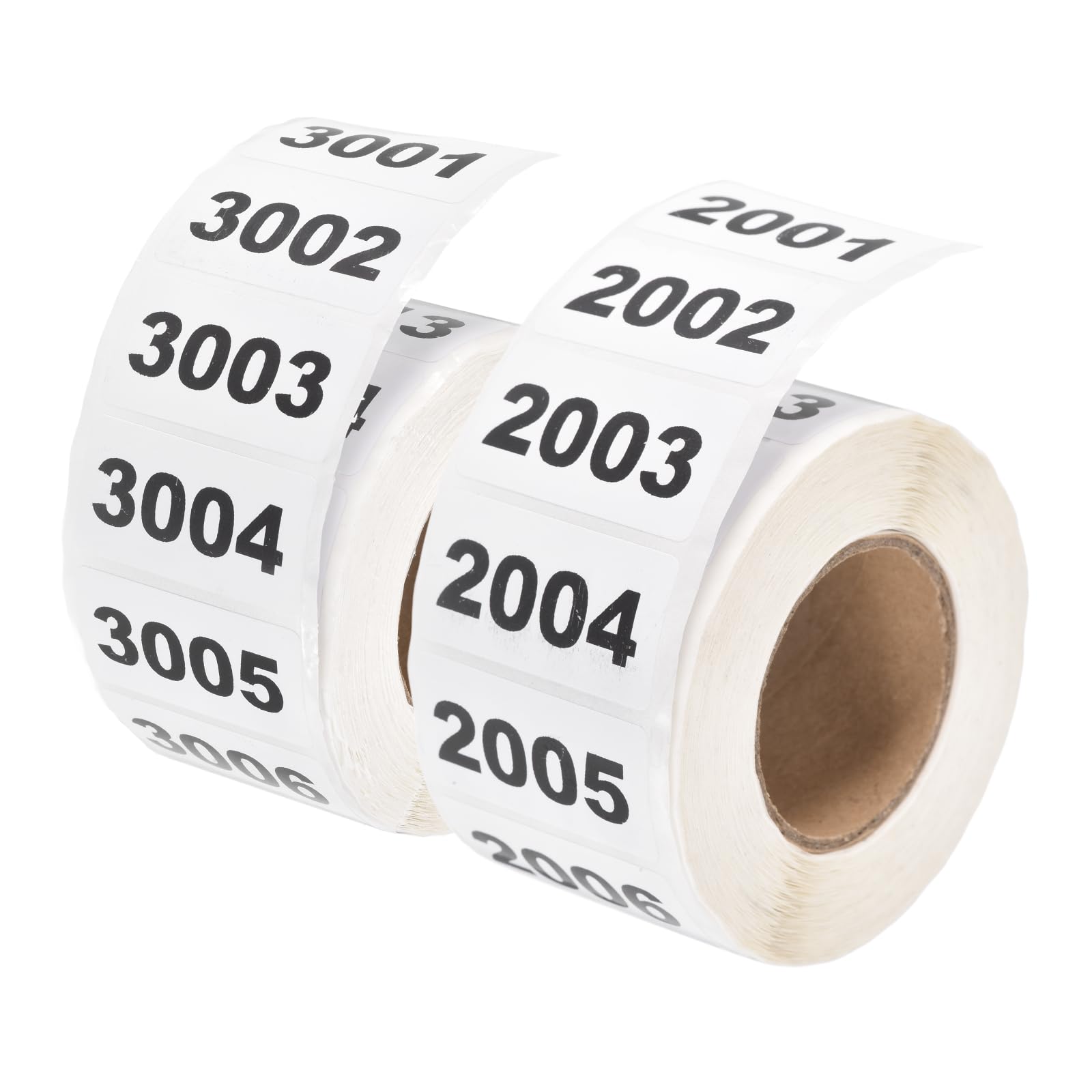 PATIKIL Inventory Number Sticker, (20x40mm, Black) (2 Roll), 2001-3000 & 3001-4000 Consecutive Number Labels Self-Adhesive 2000 Tags, Suit for - Storage/Organize/Classify
