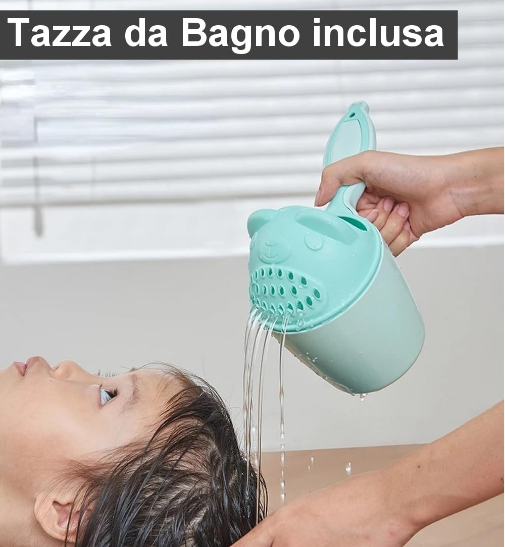 Cuscino Bagnetto Neonato + Tazza da Bagno, Riduttore Vasca da Bagno Neonato, Supporto vaschetta Universale, Materassino Bagnetto Antiscivolo, Confortevole e Morbido