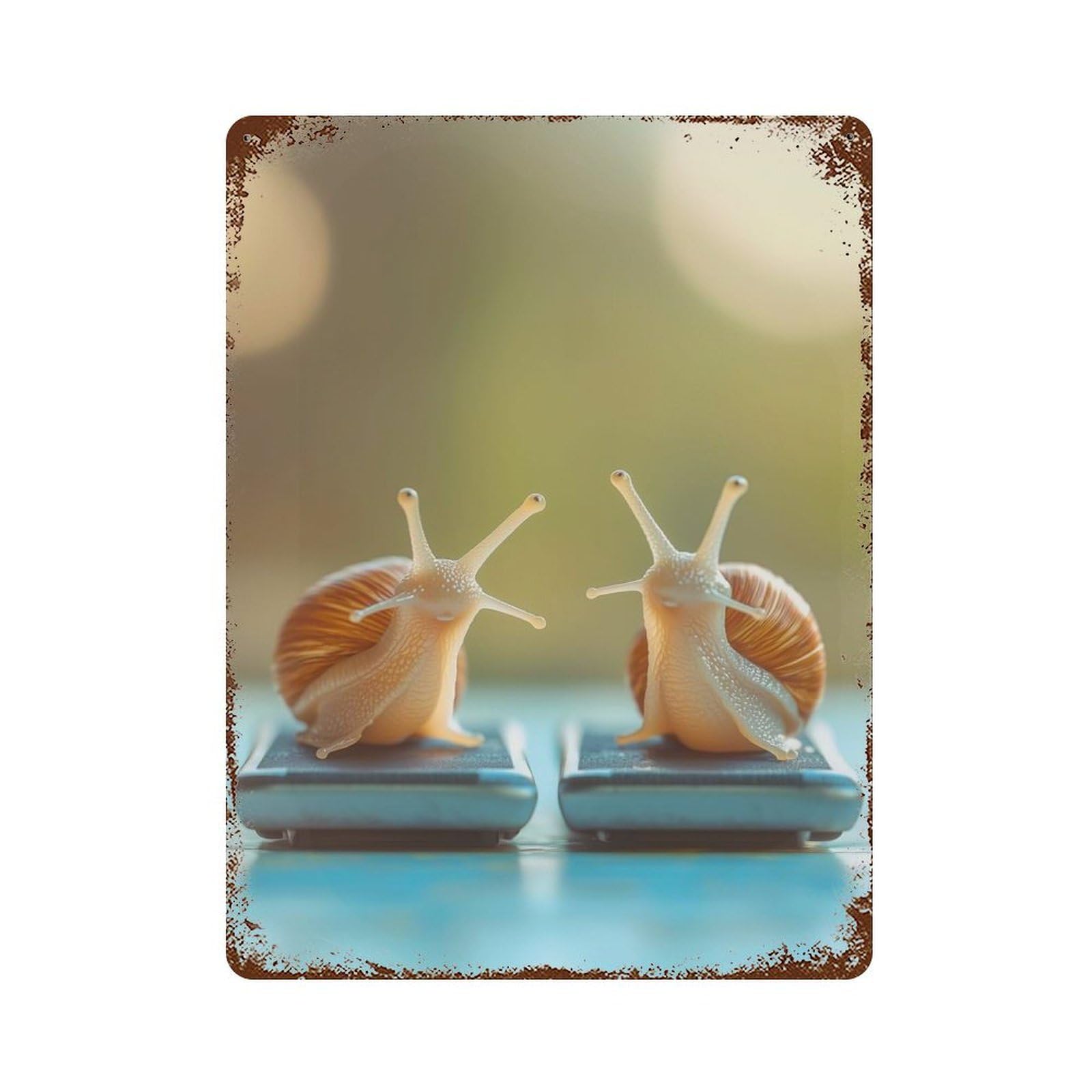 Snails on Scales Retro Metal Sign 15.7"x11.8", for Pub, Kitchen And Man Cave Decor, Industrial Home Decor