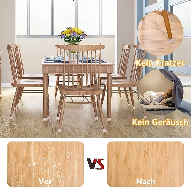 36 Pieces Chair Leg Caps Chair Leg Protectors, Felt Glides for Chairs, Silicone Protective Caps for Chair Legs