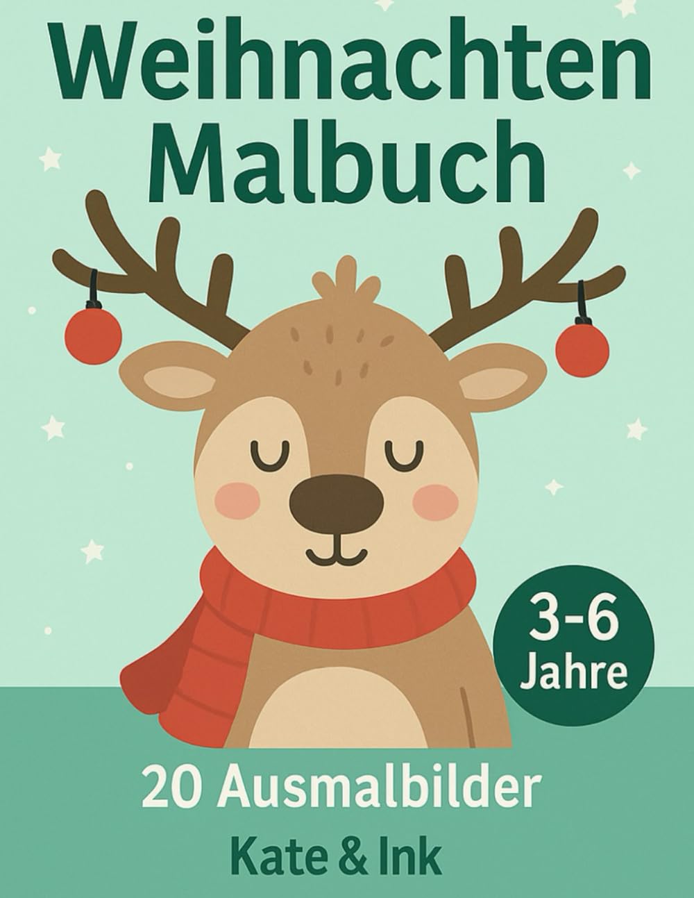 Weihnachten Malbuch: 20 einfache Ausmalbilder für Kinder von 3–6 Jahren
