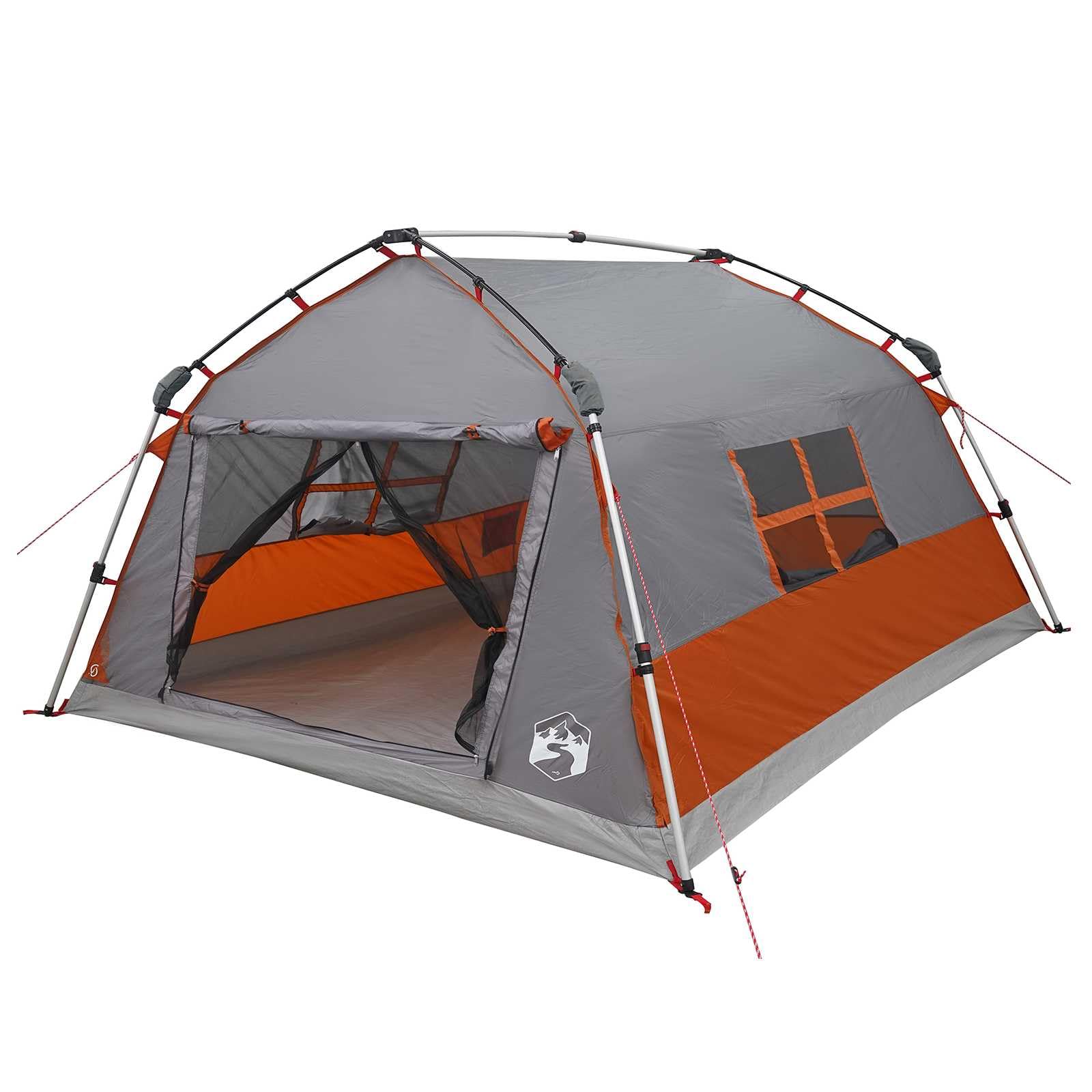 Tenda Istantanea 4 Persone Grigio e Arancione 312x288x187 cm