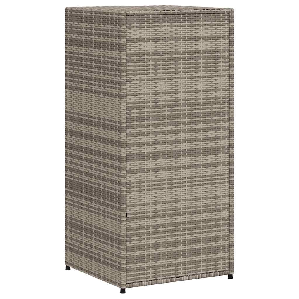 Armario de Almacenamiento de Jardín de Ratán Sintético - Resistente a la Intemperie - Armario con Interior Espacioso, Tiradores de Acero Inoxidable y Estructura de Acero (55 x 55 x 111 cm)