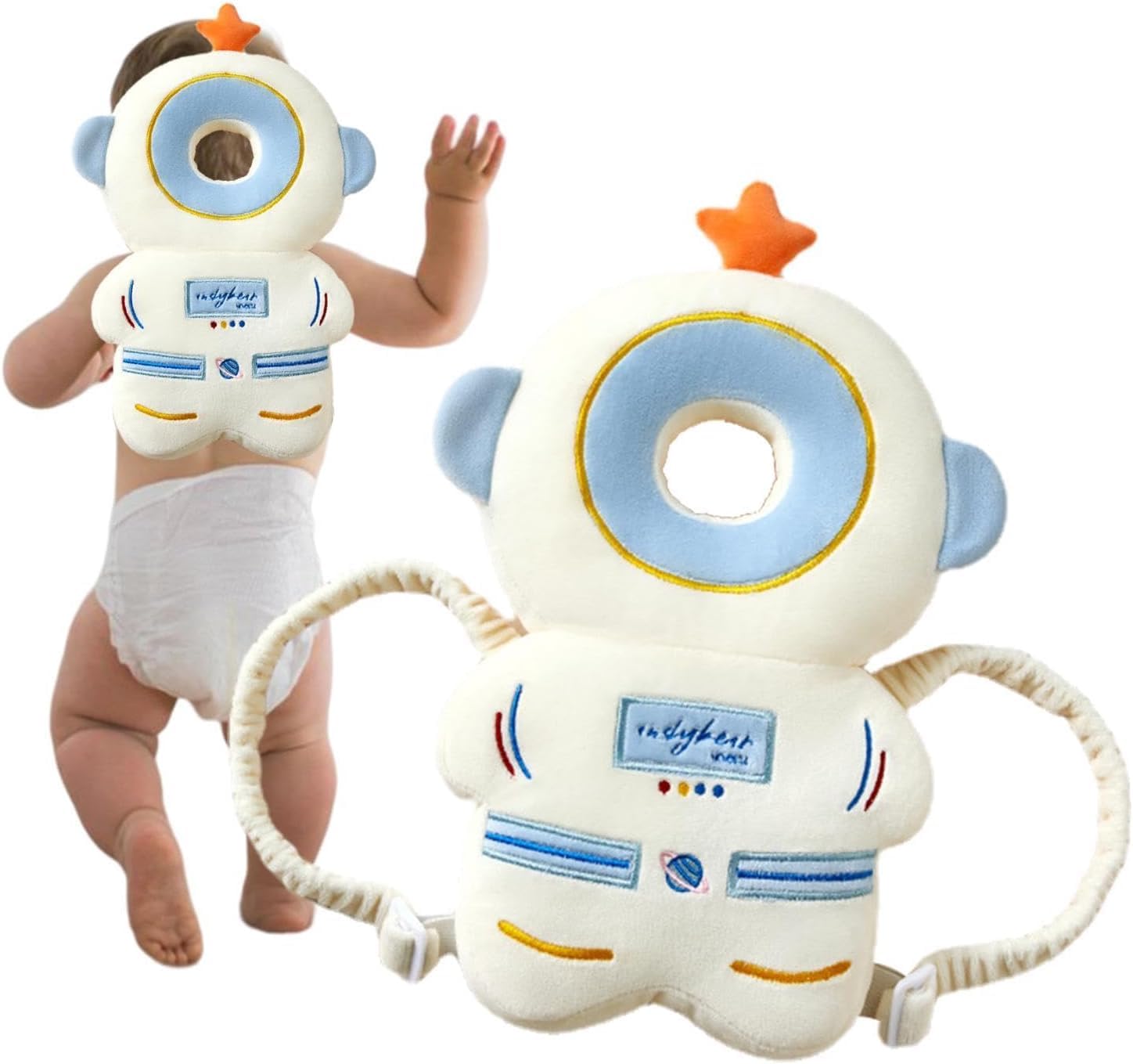 Baby Head Protection Backpack, Astronaut Design, Infant Safety Pillow | Head Cushion Guard, Adjustable Straps, Soft Plush Material, Walking Safety Pad, Toddler Back Protector-image-9