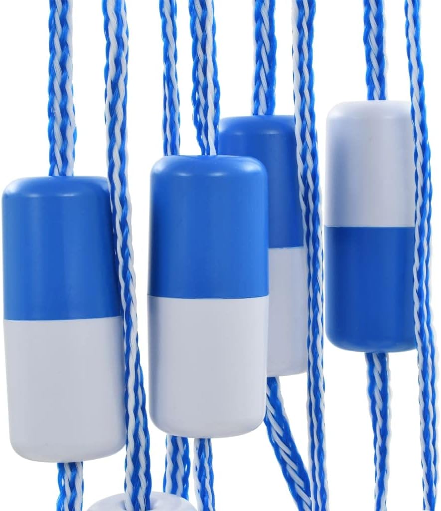 Durable Outdoor Portable Swimming Pool Safety Divider Rope, 19.7-Foot Blue & White ABS Plastic, for Clear Pool Area Demarcation, Enhancing Safety Around hot tub, spa