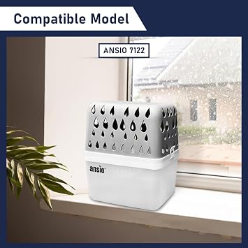 ANSIO Dehumidifier Refill Tabs, Pack of 8 with up to 450g Refill Tabs