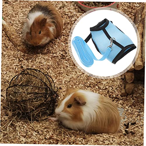 Image of FOMIYES Guinea Pig Harness Leash Set 2 Packs Small Animal Adjustable Pulling Rope Soft Cloth Pet Harness for Guinea Pigs Rabbits Hamsters Indoor Use