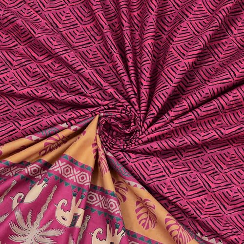Image of BLOCKS OF INDIA Hand Block Printed 200 TC Cotton Super King Size Bedsheet(106 x 106) | Pack of 1, Batik Maroon Elephant