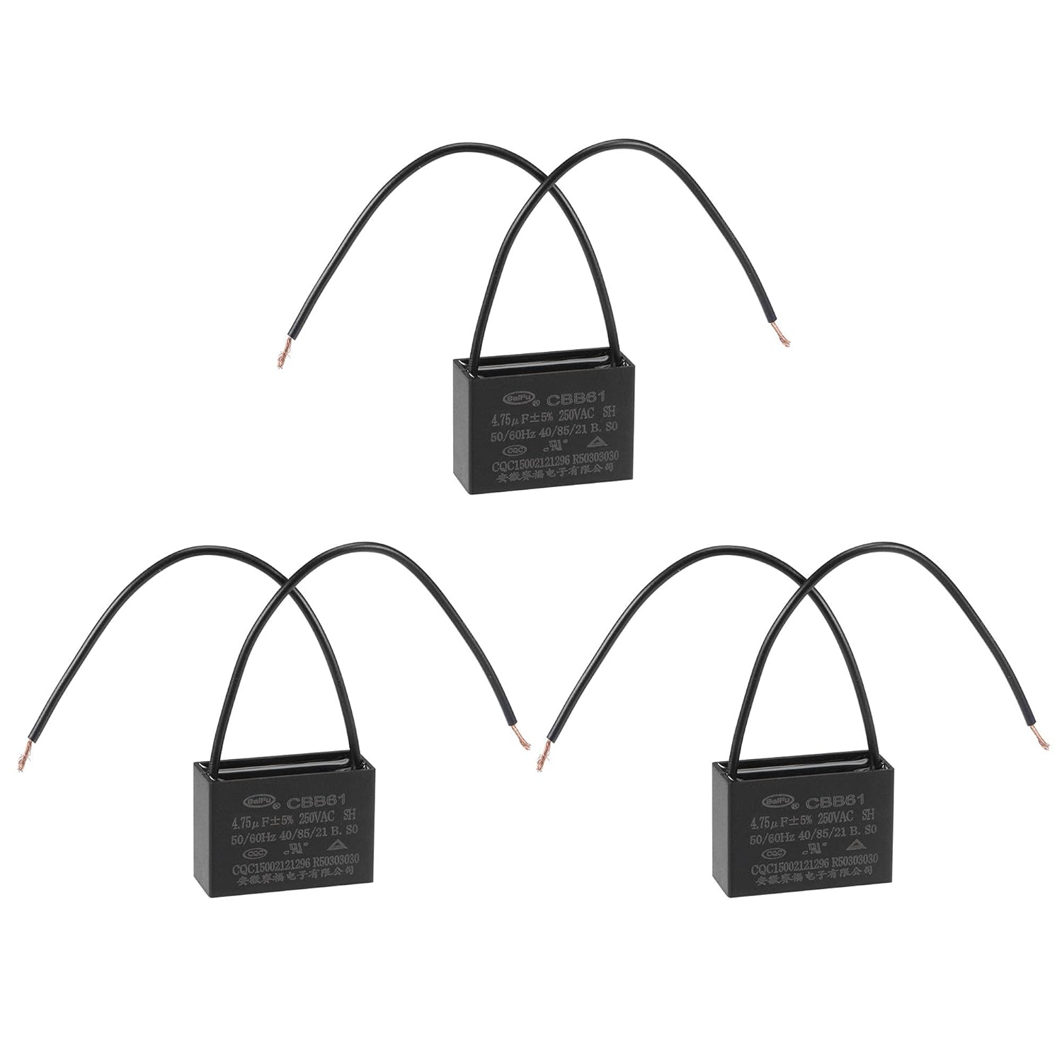 uxcell Ceiling Fan Capacitor CBB61 4.75uF 250V AC 2 Wires