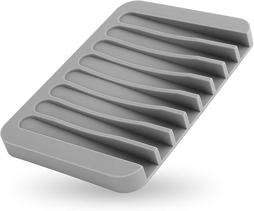 Anwenk Jabonera para ducha, soporte para jabón, bandeja de jabón, escurridor de jabón de silicona flexible para ducha, baño, cocina, encimera,