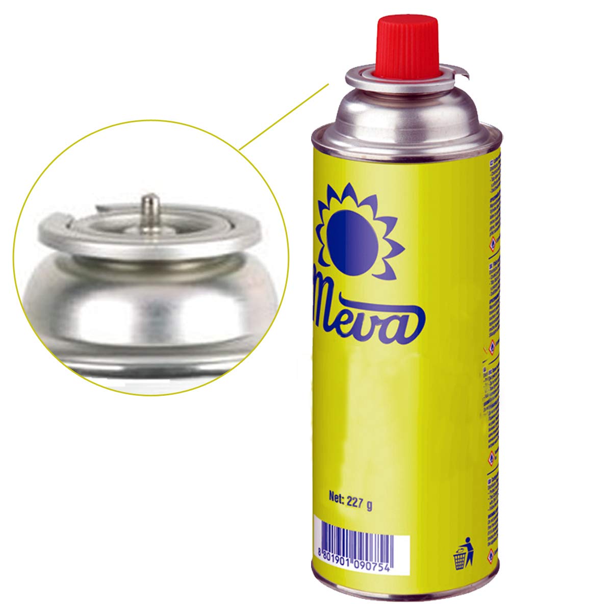 Soplete de gas multifunción MEVA 1.6 kW + 4 cartuchos butano 227 gr – Cocina Brico Maison – Pack calidad
