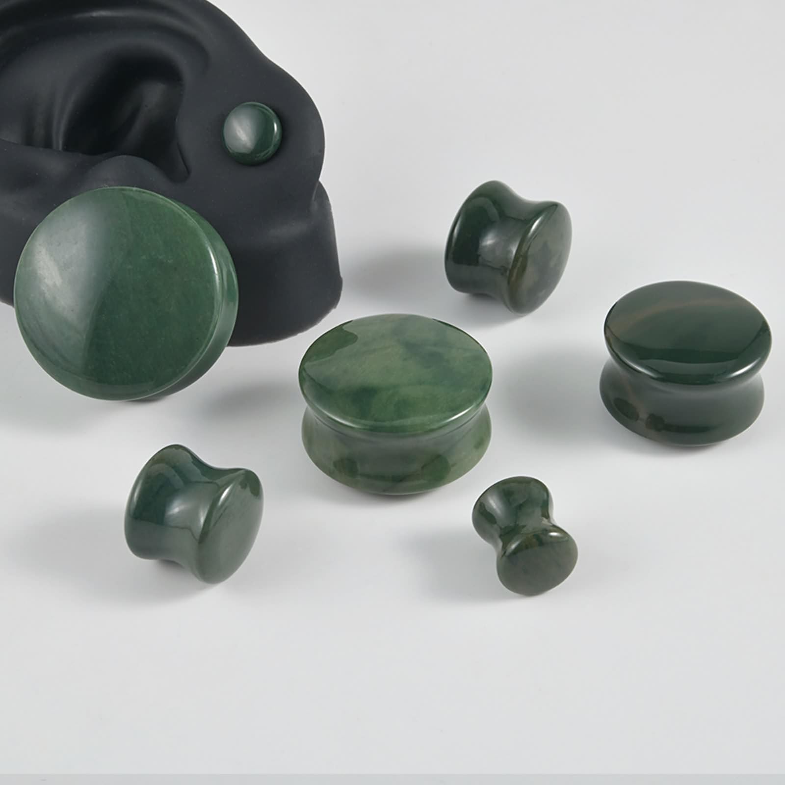Gualiy 6 Stück Ohr Tunnel 6-25mm, Ohr Plug Damen Stein Runde Form Piercing Schmuck, Dreifarbig