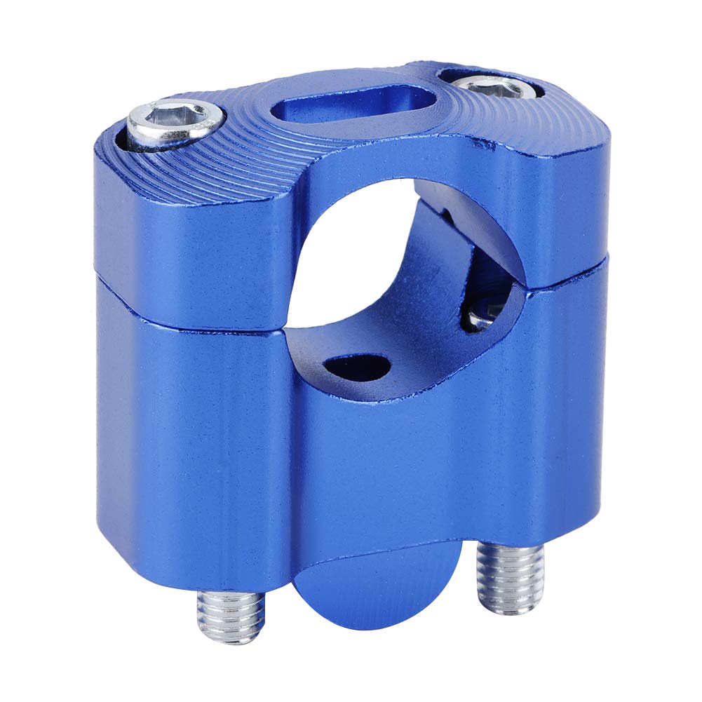 Riser per manubrio, coppia di manubri per mm / 28 mm Adattatore per morsetti di montaggio per montanti per barra grassa CNC Lega di alluminio(Blu)