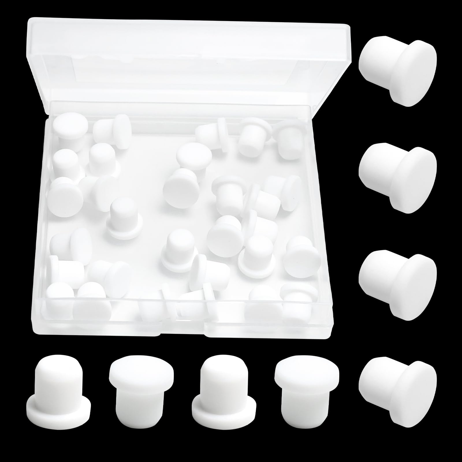 30 Pcs 8.5 mm/0.34 in Silicone Rubber Plug for 8 mm Small Round Holes