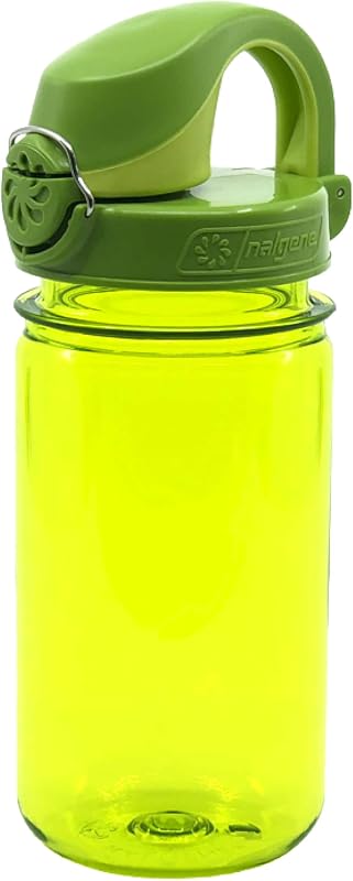 Nalgene Kids' 12 oz On The Fly Lock-Top Water Bottle, Green Sprout | Easy Chug Cap with Locking Lid, Cup Holder Size, BPA-Free, Durable & Leak Proof, Lightweight Bottle for Hiking, Gym & Travel
