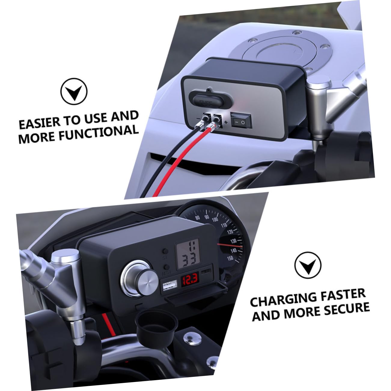 SUPVOX 12v Cargador USB para Motocicleta con Rápido para Móvil y Tablet con Compatible con y Dispositivos Móviles