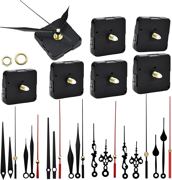 7 Set Clock Mechanisms Battery Powered, Silent Quartz Clock Movement