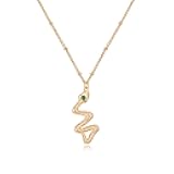 VACRONA Snake Pendant Necklace for Women 14K Gold Plated Trendy Serpent Cubic Zirconia Necklaces Handmade Gold Hypoallergenic Jewelry