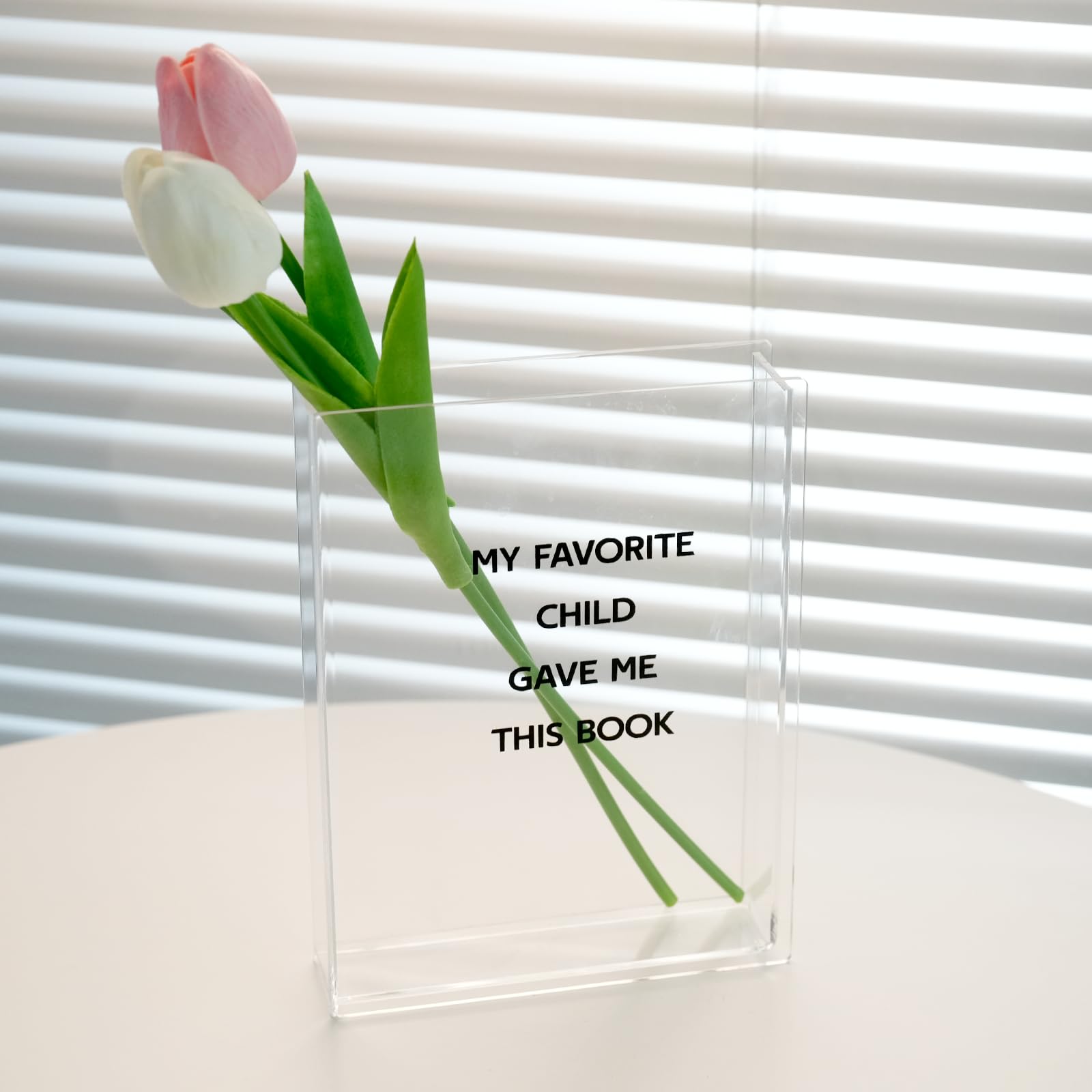 JAOBHAHY Book Vase,Clear Flower Vase for Home Decor,Personalized