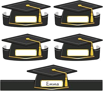 Amazon.com: D4DREAM 24pcs Paper Graduation Crown Personalized ...