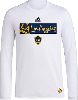 adidas La Galaxy - Camiseta de Manga Larga para Hombre, Color Blanco, Talla pequeña, Blanco/La Gallaxy, S