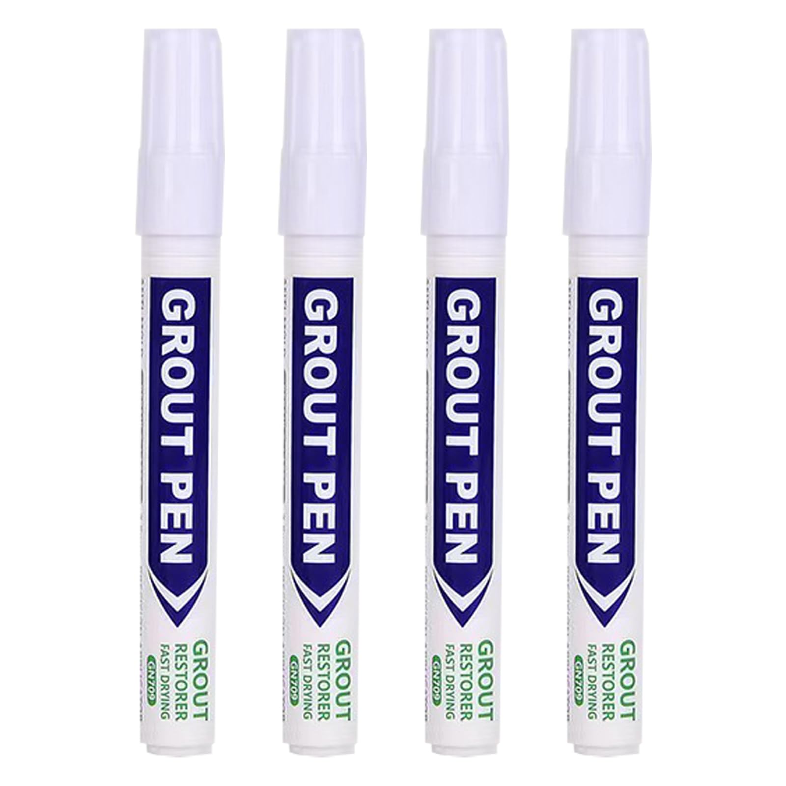 Tile Grout Pen Set, 4 Pack Grout Pen White Tile Paint Marker Easy to Use Reviver Pens Grout Reviver Pens for Bathrooms Kitchen Floors Tile Reviver Restoring Joints Repair Wall Lines