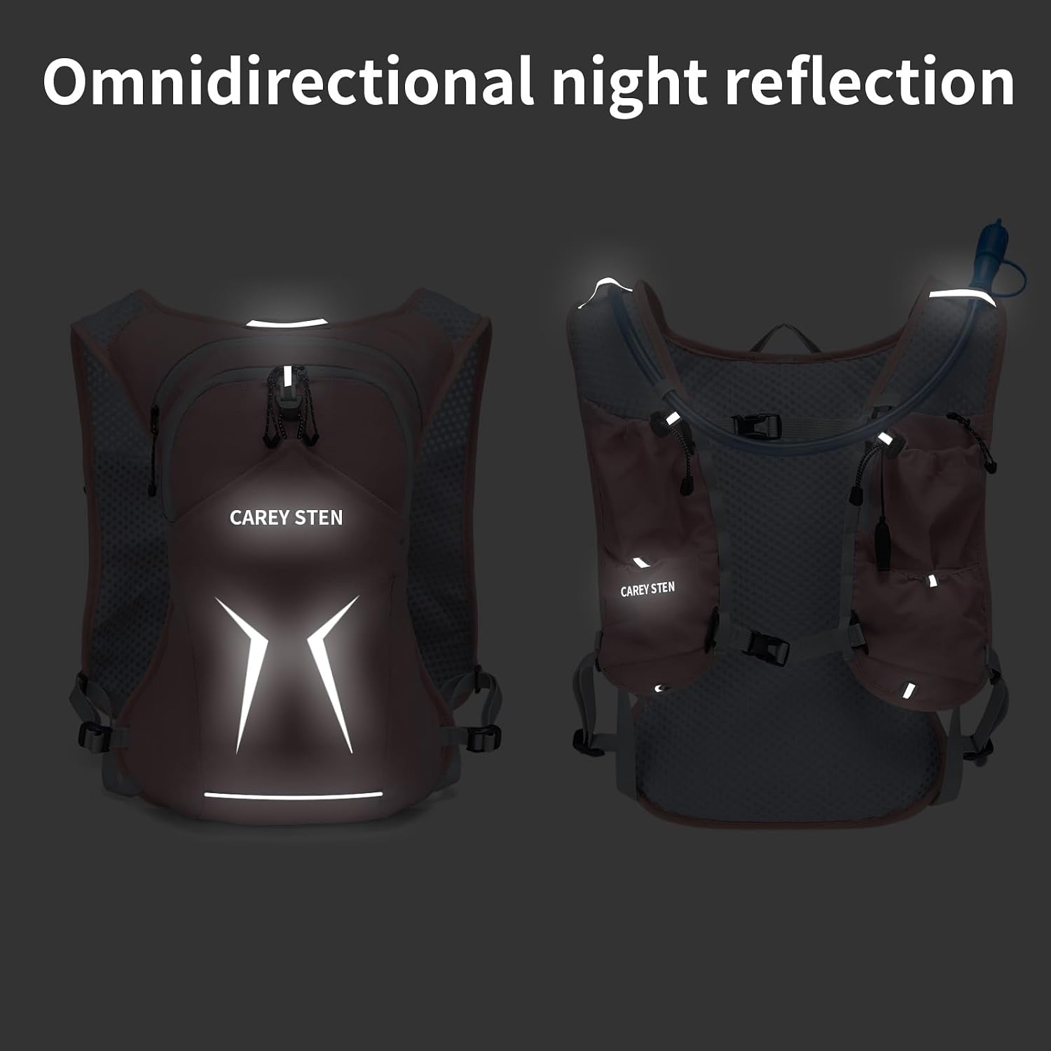 Carey Sten Lightweight Hydration Backpack Running Vest with 1.5L Water Bag image 3