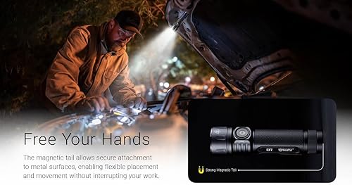 Miniatura 7 de Nitecore EX7 Linterna de 6000 lúmenes, linterna recargable de alto rendimiento con foco, reflector, mixta, carga rápida USB-C, tiro de 546y, tapa