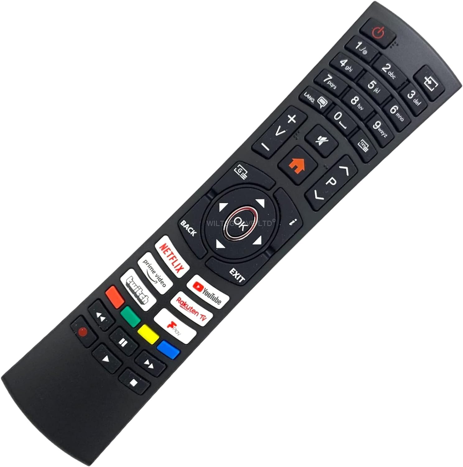 Genuine TV Remote Control for Bush RC4591P Compatible with LED QLED Smart TV DLED40FHDS QLED50UHDS QLED55UHDS QLED43UHDS QLED70UHDS ELED32FHDSDVD QLED65UHDS