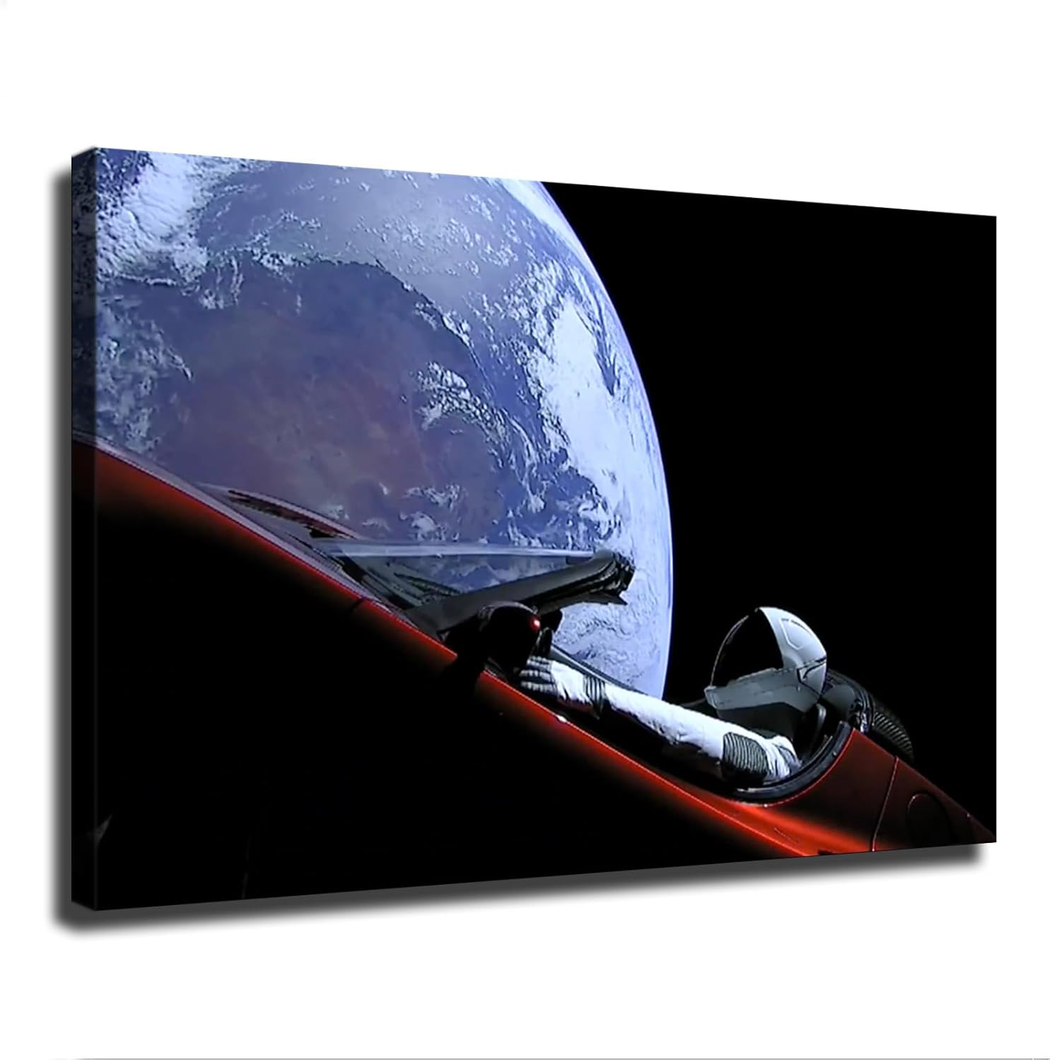 SpaceX's Falcon Heavy Rocket Carries Tesla Poster Canvas Painting Wall Art Picture