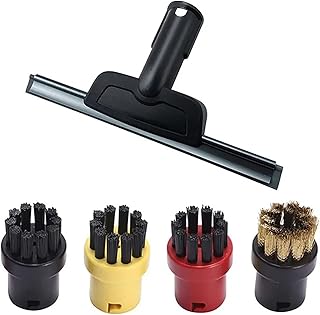 NUHFUFA Kit de substituição de escova redonda com cabeça de escova espelhada, acessórios de rodo de bocal de janela compatíveis com limpador a vapor Karcher SC1/SC2/SC3/SC4/SC5/SC7/CTK10/CTK20  